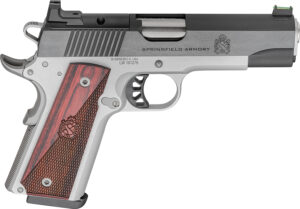 Springfield Armory PX9118LAOS 1911 Ronin 45 ACP 8+1 4.25" Stainless Steel Barrel Optic Ready Blued Slide Crossed Cannon Wood Laminate Grip