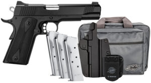 Kimber Mfg.,inc 3700812 Custom LW Club Bundle 45ACP 7+1 5" Front Serrations Stainless Slide KimPro Black F/S Rubber Grip