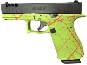 Great Lakes Firearms GL19SZOM Striker Compact Frame 9mm Luger 15+1 4" Black Nitride Steel Barrel, Black Cerakote Serrated w/Slide Cuts Steel Slide, Zombie Cerakote Polymer Frame & Grip, Ambidextrous