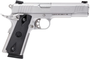 Taurus 1-191109 1911  Full Size Frame 45 ACP 8+1 5" Matte Stainless Steel Barrel, Serrated Slide, Matte Stainless Steel Frame w/Beavertail, Black Checkered Polymer Grip, Right Hand
