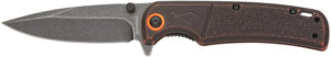 Browning 3220581B Buckmark  EDC Slim 3.13" Folding Drop Point Plain Black Stonewashed D2 Steel Blade, Bronze Stonewashed Polymer Handle, Box Packaging
