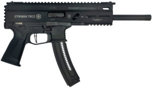 Grand Power 8588005808606 TR22 Stribog 22 LR 25+1 10" Black Threaded Barrel, Black Hardcoat Anodize Receiver w/Picatinny Rail, Black Polymer Grip, Ambidextrous