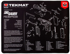 TekMat TEKR20SIGP238 Sig Sauer P238 Ultra 20 Cleaning Mat Black/White Rubber 15"x20" Sig Sauer P238 Parts Diagram