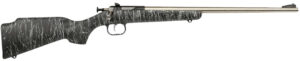 Crickett KSA2444 Gen2  Youth 22 LR 1rd 16.13" Stainless Single Shot Barrel, Stainless Steel Receiver, Black w/White Webbing Fixed Synthetic Stock