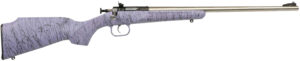 Crickett KSA2445 Gen2  Youth 22 LR 1rd 16.13" Stainless Single Shot Barrel, Stainless Steel Receiver, Purple w/Black Webbing Fixed Synthetic Stock