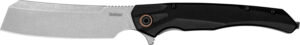 Kershaw 2078 Strata  4" Folding Cleaver Plain Stonewashed D2 Steel Blade, Black Bead Blasted G10/SS Handle