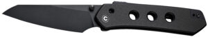 Civivi Knives C22036-1 Vision FG  3.54" Folding Tanto Plain Black Nitro-V Steel Blade, Black Textured G10 Handle