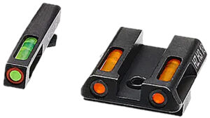 HiViz GLN621 LiteWave H3 Fiber-Optic Sight Set Green Tritium/Orange Outline w/Litepipes Orange Fits Glock 42, 43, 43X, 48
