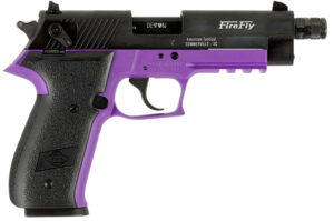 GSG GERG2213TFFLA FireFly 22 LR 13+1 4.90" Black Threaded Barrel, Aluminum Serrated Slide, Purple Aluminum Frame w/Picatinny Rail, Textured Grip