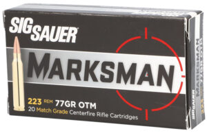 Sig Sauer E223M120 Marksman 223 Rem 77 gr Open Tip Match 20 Per Box/ 25 Case