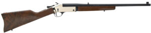 Henry H015B44 Single Shot  44 Rem Mag Caliber with 1rd Capacity, 22" Blued Barrel, Polished Brass Metal Finish & American Walnut Stock, Right Hand (Full Size)