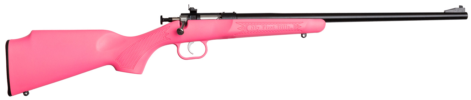 Crickett KSA2220 Youth 22 LR 1rd 16.12" Blued Single Shot Barrel, Blued Stainless Steel Receiver, Pink Fixed Synthetic Stock, Right Hand