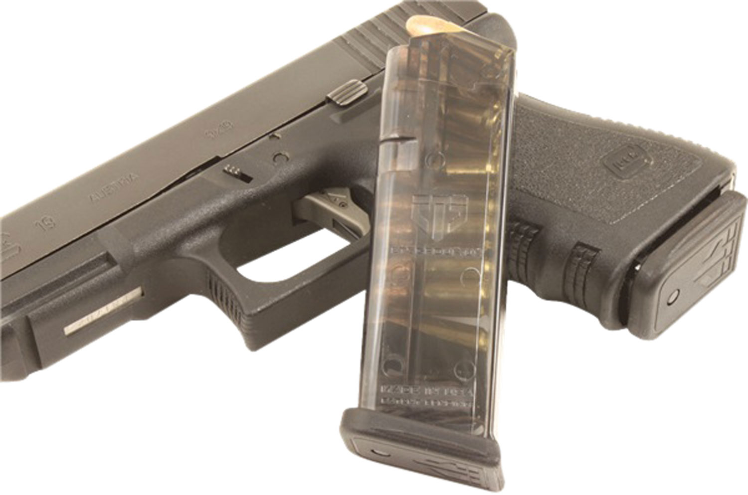 ETS Group GLK1910 Pistol Mags 10rd 9mm Luger Compatible w/ Glock 26/19 Gen1-5 Clear Polymer