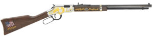 Henry H004MS2 Golden Boy Military Service Tribute 2 Full Size 22 Short, 22 Long, 22 LR, 16 LR/21 Short, 20" Blued Barrel, Nickel-Plated Metal Finish & American Walnut Stock Right Hand