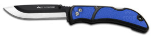 Outdoor Edge RLU40C RazorLite  3.50" Folding Drop Point Tanto Plain 420J2 SS Blade Black/Blue Polymer Handle