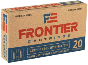 Frontier Cartridge FR160 Military Grade Centerfire Rifle 223Rem 68gr Hollow Point Boat Tail 20 Per Box/25 Case