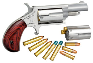 North American Arms 22MC Mini-Revolver 22 LR/22 WMR 5 Shot 1.63" Stainless Steel Barrel, Frame & Cylinder, Rosewood Grip, Exposed Hammer