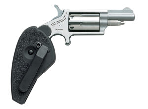 North American Arms 22MHG Mini-Revolver  22 WMR 5 Shot 1.63" Stainless Steel Barrel, Frame & Cylinder, Black Synthetic Holster Grip, Exposed Hammer