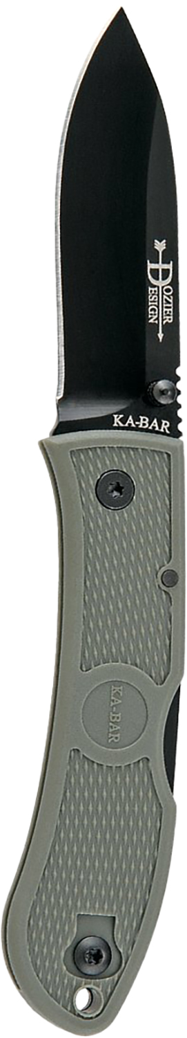 Ka-Bar 4062FG Dozier Hunter 3" Folding Drop Point Plain Japanese AUS-8A SS Blade Zytel Foliage Green Handle
