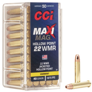CCI 0024 Maxi-Mag Rimfire 22WMR 40gr Jacketed Hollow Point 50 Per Box/40 Case