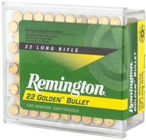 Remington Ammunition 21276 Golden Bullet  22LR 40gr Plated Lead Round Nose 100 Per Box/50 Case