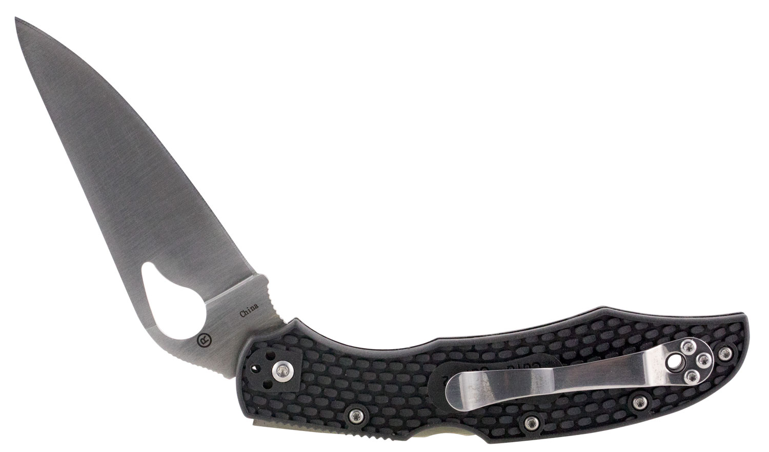 Spyderco BY03PBK2 Byrd Cara Cara 2 Lightweight 3.75" Folding Drop Point Plain 8Cr13MoV SS Blade Black Textured FRN Handle Includes Pocket Clip