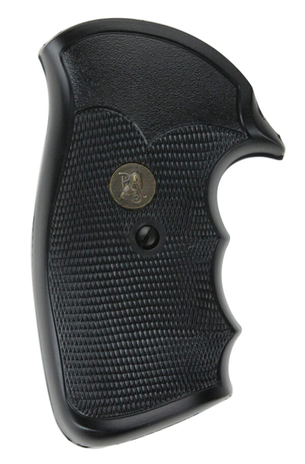 Pachmayr 03266 Gripper Grip Checkered Black Rubber with Finger Grooves for S&W K/L Frame with Round Butt