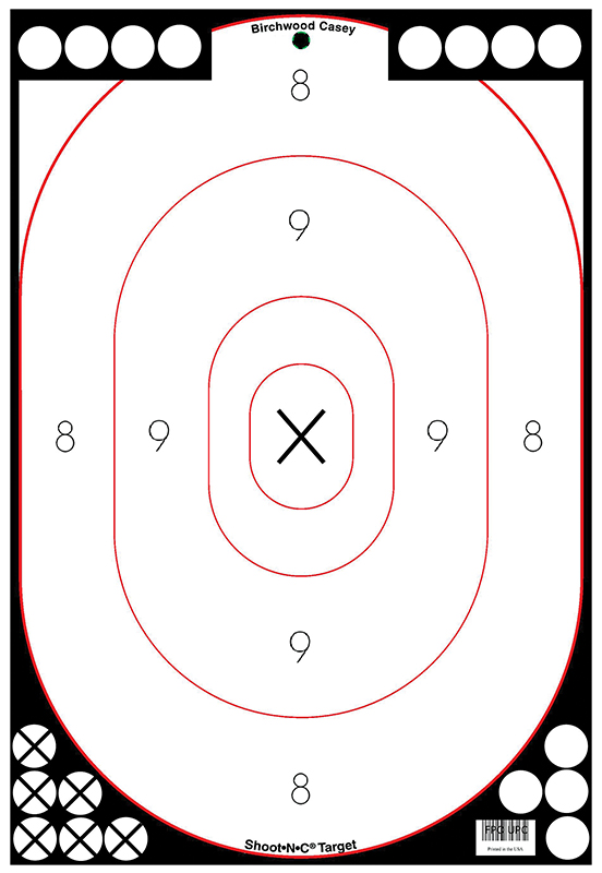 Birchwood Casey 34615 Shoot-N-C Reactive Target Self-Adhesive Paper Black/White 12"x18" Silhouette 5 Pack