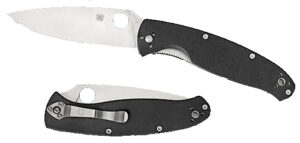 Spyderco C142GP Resilience  4.20" Folding Drop Point Plain 8Cr13MoV SS Blade Black G10 Handle Includes Pocket Clip