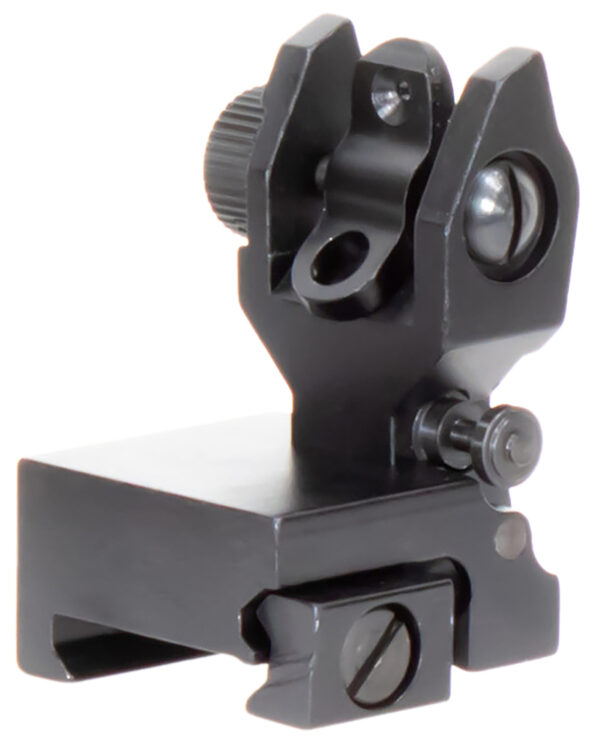 Aim Sports MT201 AR Low Profile Rear Flip Up Sight Black Anodized Low Profile for AR-15