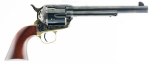 Taylors & Company 550851 Ranch Hand 45 Colt (LC) Caliber with 7.50" Blued Finish Barrel, 6rd Capacity Blued Finish Cylinder, Color Case Hardened Finish Steel Frame & Walnut Grip