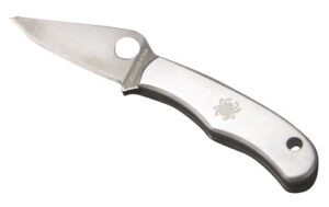 Spyderco C133P Bug  1.27" Folding Drop Point Plain 3Cr13MoV SS Blade Engraved Spyderco Bug Stainless Steel Handle