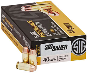 Sig Sauer E40SB250 Elite Ball 40S&W 180gr Full Metal Jacket 50 Per Box/20 Case
