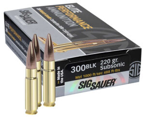 Sig Sauer E300A220 Elite Match Grade 300Blackout 220gr Open Tip Match 20 Per Box/25 Case
