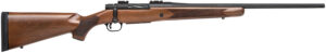 Mossberg 27835 Patriot 243 Win 5+1 22" Matte Blued Fluted Barrel, Drilled & Tapped Matte Blued Stainless Steel Receiver, Walnut Fixed Stock, Right Hand