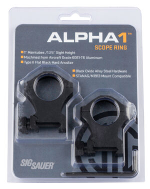 Sig Sauer Electro-Optics SOA10022 Alpha 1  Matte Black 1" Extra High 0 MOA