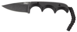 CRKT 2384K Minimalist 2.16" Fixed Drop Point Plain Black Stonewashed 5Cr15MoV SS Blade/Black G10 Handle Includes Lanyard/Sheath
