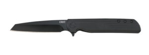 CRKT 3802K LCK + Blackout 3.24" Folding Tanto Plain Black Oxide 8Cr13MoV SS Blade/ Black GRN Handle Includes Pocket Clip
