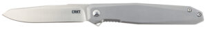 CRKT K230XXP Facet 3.37" Folding Sheepsfoot Plain Satin D2 Steel Blade/ Stainless Steel Handle Includes Pocket Clip