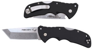 Cold Steel CS27BAT Recon 1 Mini 3" Folding Tanto Plain Stonewashed AUS-10A SS Blade/ Black Textured GRN Handle