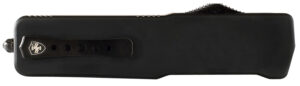 Templar Knife LZBR121 Premium Weighted Large 3.55" OTF Dagger Plain Black Oxide Stonewashed D2 Steel Blade, 5.25" Black Aluminum/Rubber Handle