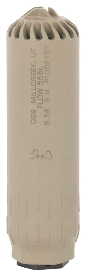 Huxwrx 2450 Flow 556K 5.56x45mm NATO 1.60"D Made of Stainless Steel with Flat Dark Earth Cerakote Finish Includes 1/2"-28 tpi Flash Hider