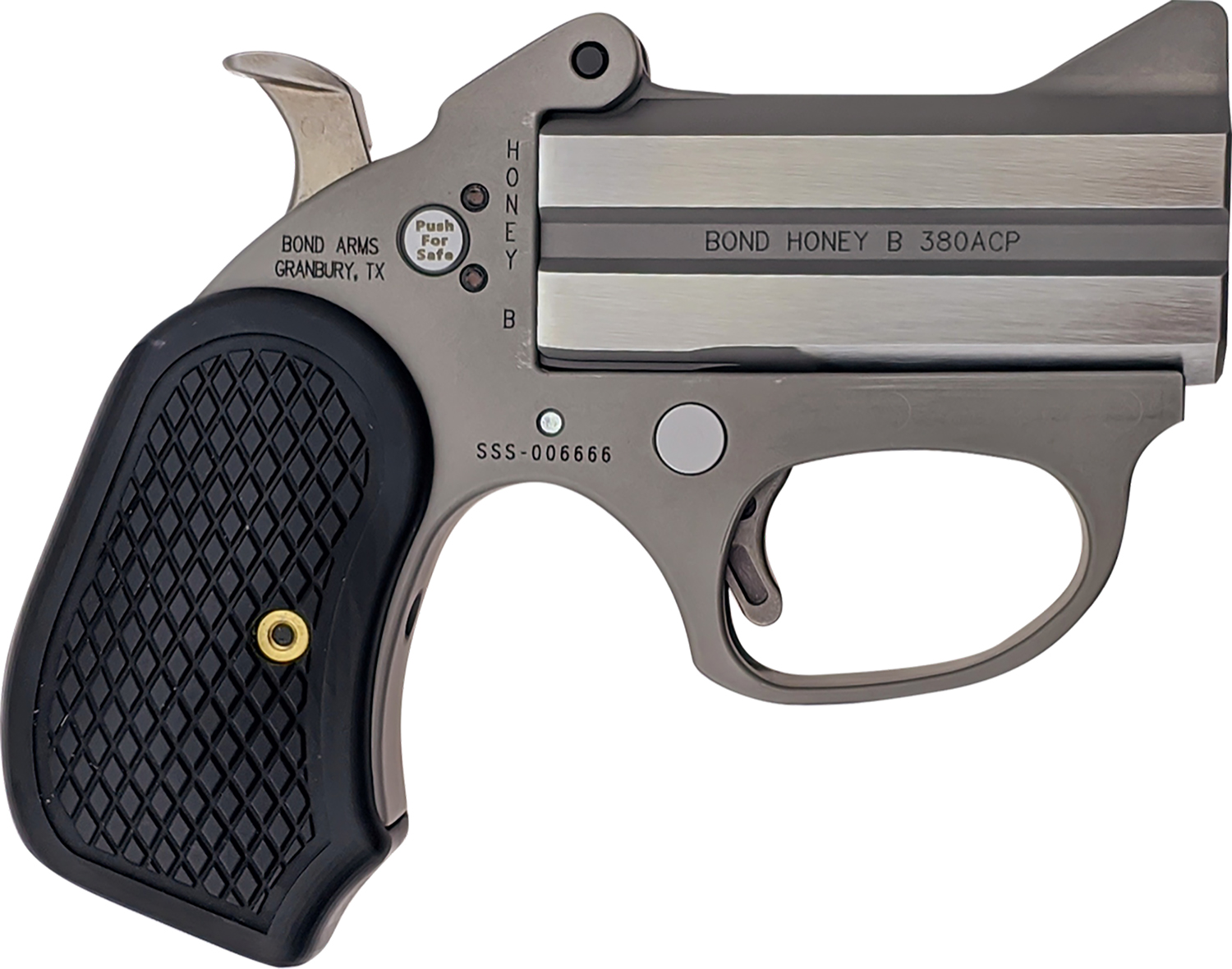 Bond Arms BAHB Honey B 38 Special 2rd Shot 3" Matte Stainless Steel Frame Black Extended B6 Resin Grips
