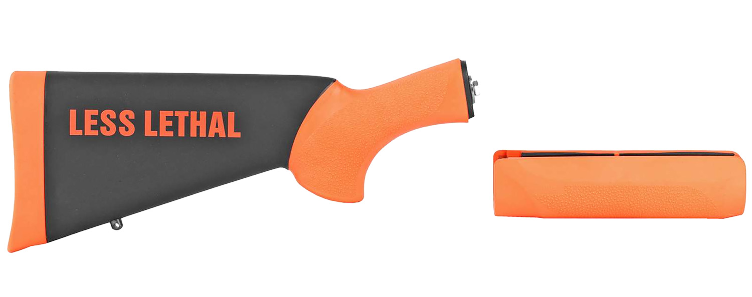 Hogue 08742 OverMolded Less Lethal Black/Orange Fits Remington 870