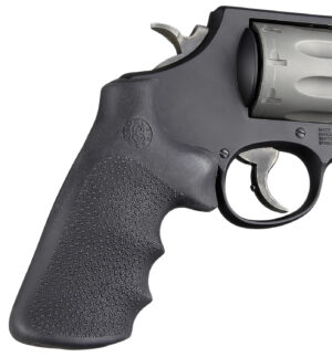 Hogue 19022  Conversion Grip Pistol Grip w/ Finger Grooves Black Overmolded Rubber Fits S&W K/L/N/X/Z Frame
