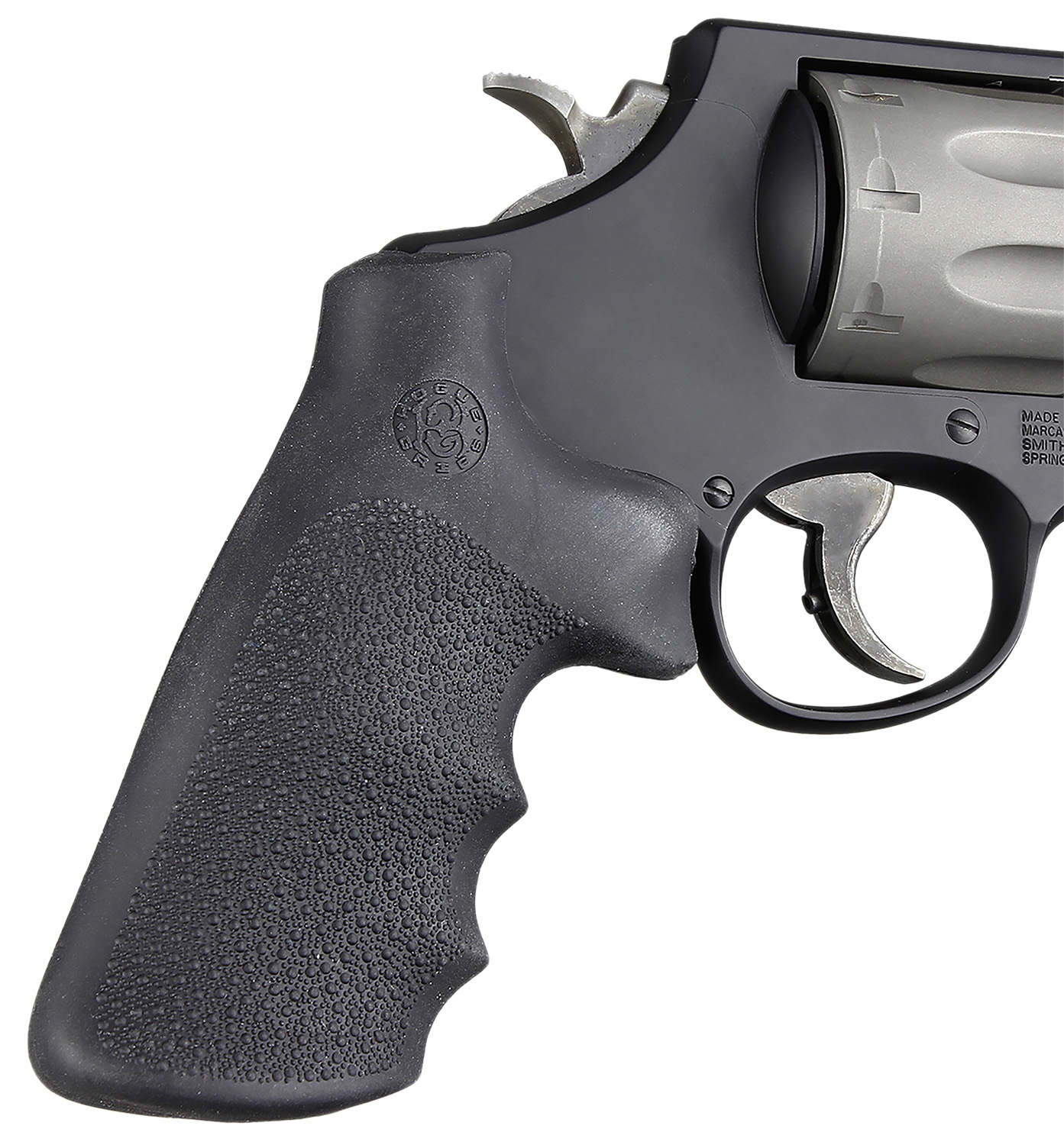 Hogue 19022 Conversion Grip Pistol Grip w/ Finger Grooves Black Overmolded Rubber Fits S&W K/L/N/X/Z Frame