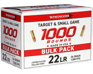 Winchester Ammo 22LR1KHP   22LR 36gr Plated Hollow Point 1000 Per Box/2 Case