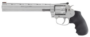 Colt Mfg KCOBRA22SP8RFO King Cobra Target 22 LR 10rd Shot 8" Stainless Vent Rib Barrel, Stainless Steel Cylinder & Frame, Black Hogue Overmolded Grip, Exposed Hammer