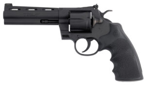 Colt Mfg PYTHONBM5RNS Python  357 Mag/38 Special 6 Shot 5" Matte Blued Vent Rib Carbon Steel Barrel, Cylinder & Frame, Black Rubber Grip, Exposed Hammer