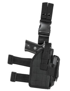 NcStar CVDLHOL2954B Drop Leg  Leg Black PVC Fabric Leg Fits Full Size Semi-Auto Fits Compact Semi-Auto Right Hand